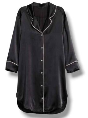 Natori Private Luxuries Women’s Decadence Sleepshirt Black Pajama Top Sleepwear
